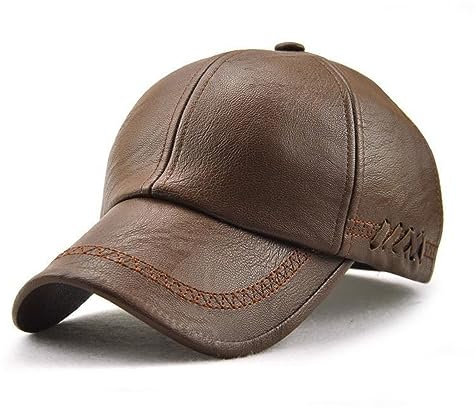 Schirmmützen Herren Schwarz Herrenmütze PU- und Samt, lässige Baseballmütze mittleren und ältere Menschen, warme Outdoor-kalte Entenmütze Opa Schirmmütze (Coffee, One Size)