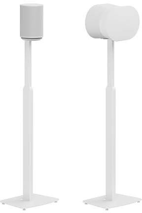 ynVISION.DESIGN Adjustable Floor Stand Mount Compatible with SONOS Era 100 | White Brackets | Pair (2-Pack)