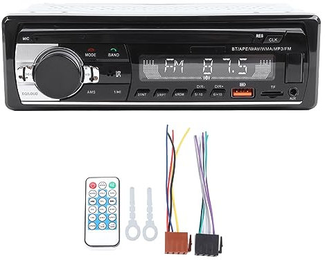 Autoradio Bluetooth, Lecteur de Musique Stéréo sans Perte de Voiture avec Fente pour Carte USB, Microphone et Haut-Parleur Intégrés, Récepteur Radio Mains Libres Peu Encombrant