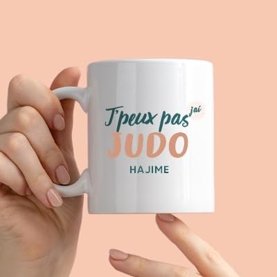 CADEAUX.COM - Mug Personnalisé J'peux pas J'ai Judo - Mug Céramique - Tasse Magique Personnalisable - Résiste Au Micro Ondes et Lave Vaisselle - Idée Cadeau Original- Cadeau Homme, Femme