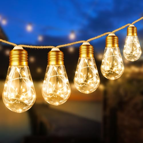 btfarm LED Lichterkette Außen 16 Glühbirnen mit Timer, 8M 160LED 8 Modi Outdoor Lichterkette Strom Wasserdicht, Bruchsicher Retro Lichterketten Innen/Aussen für Garten Balkon Terrasse Party (Warmweiß)
