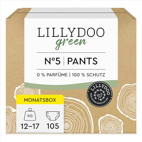 LILLYDOO green umweltschonende Pants, Größe 5 (12-17 kg), Monatsbox (105 Stück)