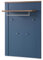 Stella Trading Dijon Garderobenpaneel in Parisian Blue, Haveleiche Cognac Optik - Moderne Hutablage mit zuverlässigen Wandhaken für Jacken & Taschen - 81 x 115 x 30 cm (B/H/T)