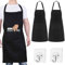 2Pcs Kochschürze, Canvas Schürze Herren Damen, Schürzen für Männer, Schürze Schwarz, Grillschürze, Küchenschürze Männer, Grillschürze für Männer, Verstellbarem Küchenschürze, Wasserdicht Kochschürze