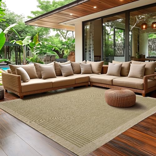 SIMPEX In- & Outdoor Teppich Wetterfest 200 x 290 cm Einfarbig Grün - Waschbar, Wasserfest, Pflegeleicht und Flachgewebe - Ideal für Balkon, Garten, Terrasse und als Küchenteppich