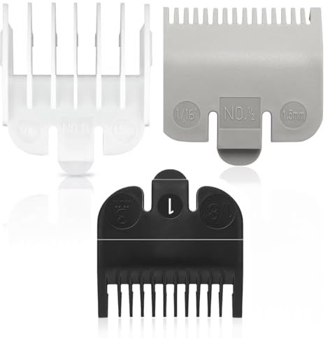 AFCJLTO Haarschneidemaschinen-Aufsätze: 3pcs Kammaufsätze für Magic Clip Trimmer Rasierer, mit 1,5mm, 3mm und 4,5mm Längen, Ideal für Bartpflege und präzises Styling