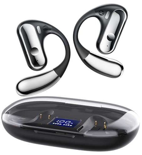 Open Ear Bluetooth Kopfhörer, Bluetooth 5.3 Kopfhörer Kabellos mit 4 Mic, 40 Std Dual LED Anzeige Type-C Kopfhörer Kabellos Bluetooth, IP7 wasserdichte ENC Sport Kopfhörer