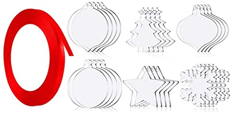 24 Stück Acryl Weihnachtsschmuck Weihnachtsbaumschmuck Transparente Weihnachtsdekorationen Weihnachtsanhänger Für Den Außenbereich Zum Aufhängen