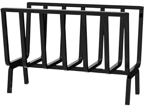Porta Legna brucia legna in Ferro per Camino e Barbecue, Braciere Brucia Legna, Nero (Nero, 40x20 cm)