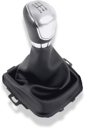 1neiSmartech Set Schaltknauf 5 Gang und Schaltsack aus Kunstleder, kompatibel mit Ford Fiesta MK5 2008 und MK6 2008-2012, OEM 8A6R-7H409-MA, 8A6R7H409MA, 1556845
