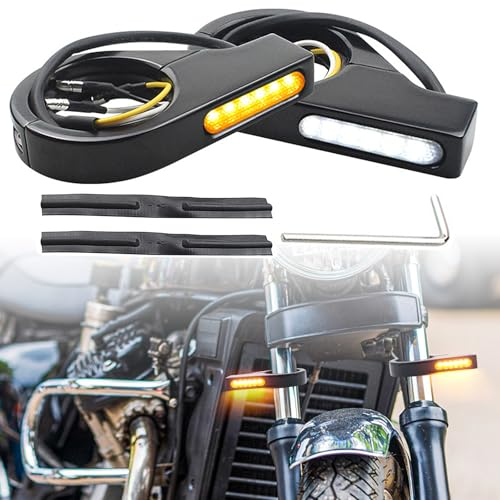 IGTOPS Lot de 2 clignotants LED de moto pour fourche de 41 mm