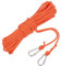 sourcing map 30m Hollow Braided Polypropylene Anchor Rope with Hook, 6mm Nylon Floating Line for Marine Pool Life Boat Anchor Rope, Orange