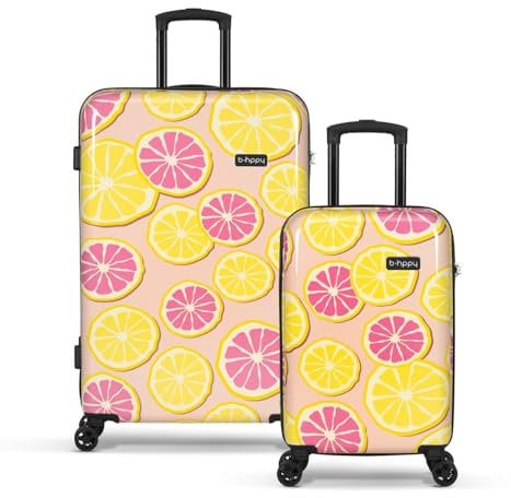 BHPPY Kofferset 2-teilig - Handgepäck-Koffer - Reisekoffer - 53 + 77 cm - 126L - Lemon