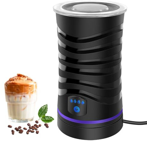 Milchaufschäumer Elektrisch 4 in 1 - Automatische Milchschäumer 600ml Großes Fassungsvermögen Milch Dampfer Geräuschloser für Heißer Kalter Milchschaum Heiße Schokolade Latte Cappuccino Macchiato
