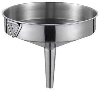 Mushroom Funnel,Kitchen Funnel Thickened Stainless Steel Food Funnel with Strainer Filter, Metal Cooking Funnel Transferring of Liquid Powder Grain - Silver(16.5 * 15.5cm)