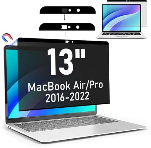 LAMA Magnetischer Blickschutzfilter Kompatibel mit MacBook Air 13 Zoll(2018-2020), MacBook Pro 13 Zoll(2016-2020) Blickschutzfolie Sichtschutzfolie mit Webcam Abdeckung, Anti-Blaulicht & Blendschutz