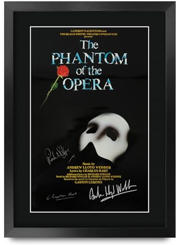 HWC Trading Phantom of the Opera Geschenke: Gedrucktes, signiertes Autogrammbild für Fans von Musik-Erinnerungsstücken - A3 Gerahmt