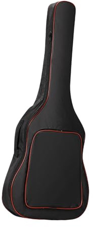 Amagogo Tragetasche für Akustikgitarre, 104,1 cm, mit Griff und Reißverschlusstaschen vorne, Geburtstagsgeschenk, Rot