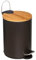 Well Home - Poubelle à pédale 3 l avec couvercle en bambou moderne noir