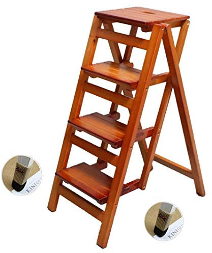 Trittleiter Massivholzregal Haushaltsleiter Klappleiter Regal Holzleiter Leiter Multifunktionale Indoor Home Kletterleiter