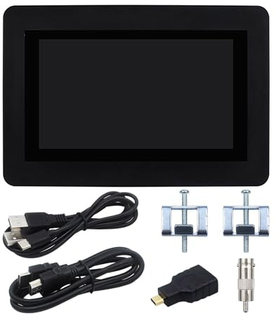 KAHDGSS Monitor De Pantalla Táctil 7 Pulgadas Resolución 1024x600 Pantalla Táctil Capacitiva HDTV para Placa Desarrollo Monitor Portátil HDTV