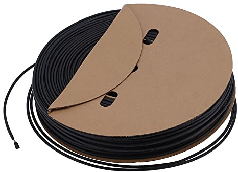 Gaine thermorétractable 5,0 mm 100 M Manchon rétractable en polyoléfine à paroi Simple Noire pour la Protection des câbles métalliques, l'isolation des projets de Bricolage