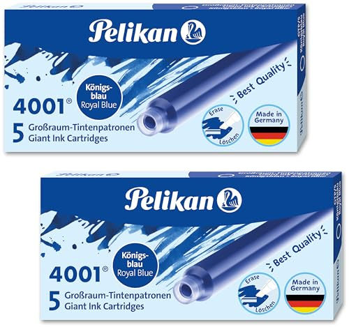 Pelikan Großraum-Tintenpatronen 4001 Tinte Königsblau, 20 Stück (Königsblau, 10 Stück)
