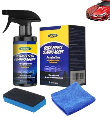 Sopami Quick Effect Coating Agent, Sopami spray auto, Auto Beschichtungsspray, Kratzer Entferner, für Fahrzeugpflege(120ML+Mikrofasertuch + Schwamm)
