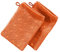 Möve Waschhandschuh 2er-Pack Quadretti Walk-Frottier orange Größe 15x20 cm