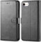 NWNK13 For iPhone Se 2022 / iPhone 8 / iPhone 7 / iPhone Se 2020 Case Leather Wallet Book Flip Stand View Phone Cover with Card Holder Slots Compatible with iPhone 7/8 Black