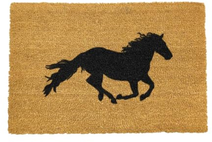 Artsy Mats - Horse Doormat - Features Tufted Coconut Fibre - Non-Slip Rubber Backed Doormats - Heavy Duty, Decorative OutDoormats, (60x40cm)
