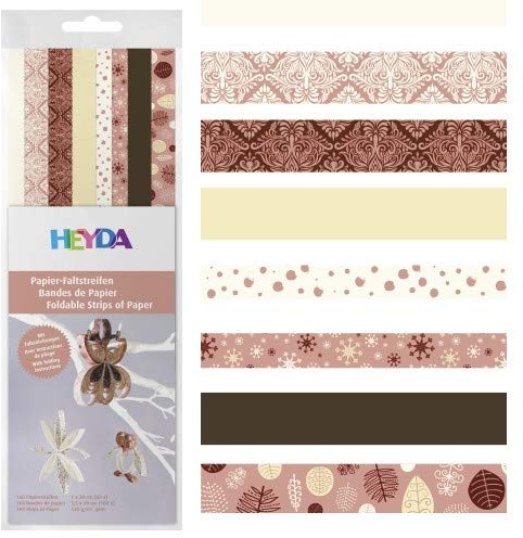 HEYDA Papier-Faltstreifen Christmas, ros‚/vanille/braun
