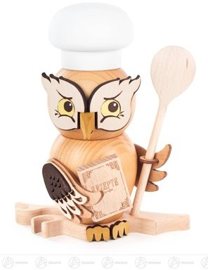 Rudolphs Schatzkiste Räuchermann Eule Koch Breite x Höhe x Tiefe 17 cmx20,5 cmx14 cm NEU Erzgebirge Rauchmann Räucherfigur