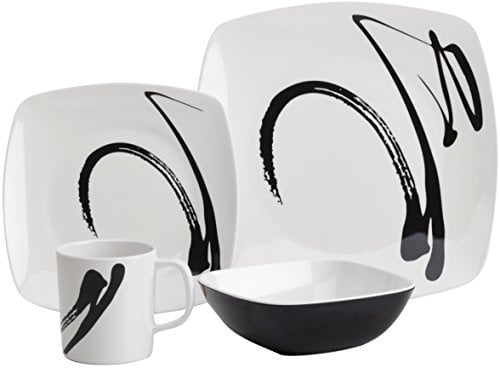 Flamefield Ink 16 Piece Premium Melamine Dining Set