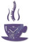 FLEXISTYLE Tasse Time for Coffee (Zeit für Kaffee) Moderne Küche Wanduhr Milka Violett 3D Römisch, wanduhr deko