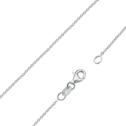 Vinani Fiorentina Damen Halskette 925 - ohne Anhänger - glänzende Gliederkette aus 925 Sterling Silber für Frauen - 0,8 mm - F345