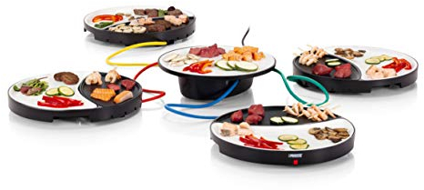 Princess Dinner4All Tischgrill für bis zu 4 Personen – abnehmbare Porzellanplatten; 103080