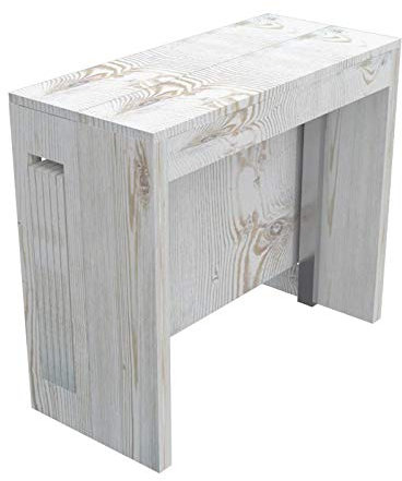 VE.CA - GIOVE - Tavolo Consolle con porta allunghe - Consolle Ingresso - Allungabile da 40 a 300 cm - Ideale per arredo casa,cucina,salotto - Shabby Chic - Made in Italy