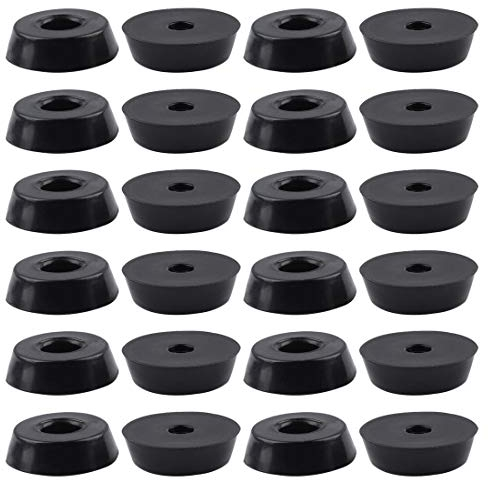 sourcing map 24pcs Rubber Feet Bumper Furniture Printer Cutting Board Speaker Floor Protector Cabinet Leg Pads, D18x15xH5mm