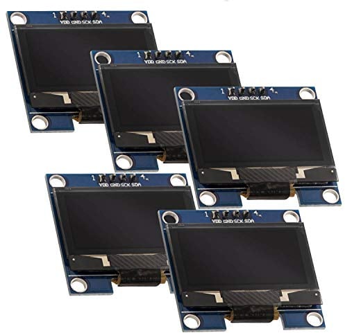 AZDelivery 5 x 1,3 Zoll OLED Display I2C SSH1106 Chip 128 x 64 Pixel I2C Bildschirm Anzeigemodul mit weißen Zeichen | I2C Display ssd1306 | kompatibel mit Arduino und Raspberry Pi inklusive E-Book!