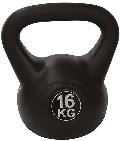 Tunturi Kugelhantel, Kettlebell, PVC mit Sand gefüllt, 16 kg
