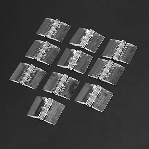 Lot de 10 charnières en plastique transparent pour porte, piano, armoire (45 x 35 mm)