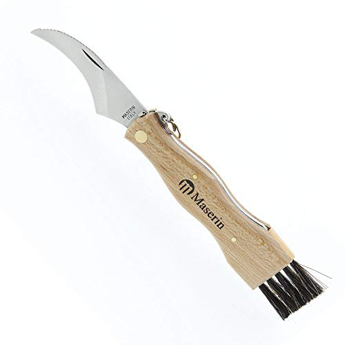 Maserin 800 Fa - Coltello per fungini, Colore: Marrone (Legno), Manico 11 cm