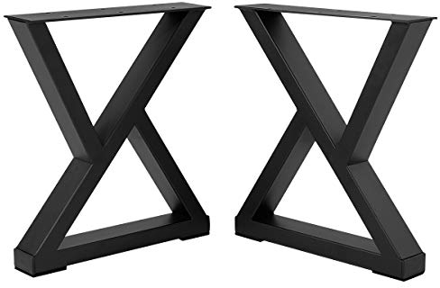 TC-HOMENY Lot de 2 pieds de table 40,6 cm en forme de verre industriel en métal