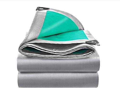 Bâche de Protection,Bâche renforcée avec œillets, Bache de Protection intérieure/extérieure pour Mobilier de Jardin, Bois, Piscine et Voiture,4 * 4M(12 X 12ft)