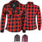 BULLDT Motorradhemd Damen mit abnehmbare 4CE-Protektoren (EN 1621-1) - Klassisch 100% Baumwolle Holzfäller Flanellhemd - Biker Motorradjacke mit Aramid-Kevlar-Futter bietet 360° Schutz Rot - 46