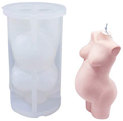 EORTA 3D-Form für menschliche Körperkerzen, Silikon-Kunst, Frauen/schwangere Frau, Modellform, Skulptur, Epoxid-Gussform für Handwerk, DIY, Bienenwachs, Badekugeln, Seife, Wachs, Epoxid, 10,7 x 6,1 cm