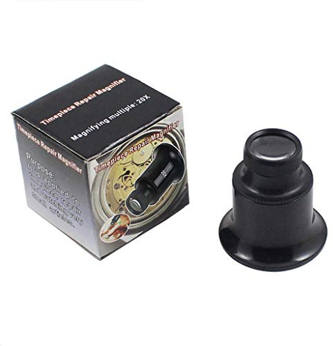 KERDEJAR Augenlupe / Uhren-Werkzeug, 20-fache Juwelier-Augenlupe mit Schleife, Lupe für Uhrmacher, Reparatur, Augenlupe, Glas, Schmuck, Werkzeug, schwarz