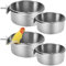 Zliger Bird Food Bowl & Dish - Stainless Steel Parrot Feeding Cups with Clamp Holder
