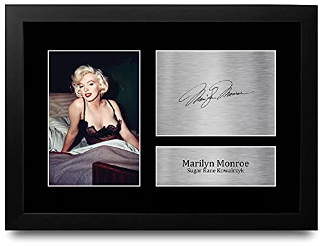 HWC Trading FR A4 Marilyn Monroe Some Like It Hot Geschenke Gedruckt, Signiert Autogramm Bild Für Film-Erinnerungsstücke-Fans - A4 Framed